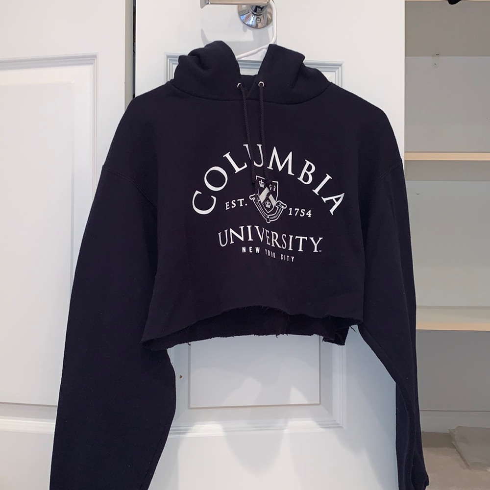 Columbia University Cropped Navy Hoodie